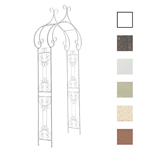 CLP Metall-Rosenbogen SAKI, Design orientalisch, Eisen pulverbeschichtet, ca. 115 x 30 cm, Höhe 250 cm antik-weiß