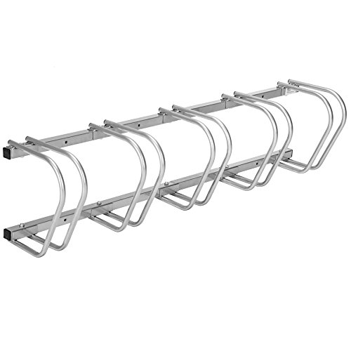 TecTake Fahrradständer Fahrradparker für 5 Fahrräder Bike Fahrrad Ständer Rad außen | (LxBxH) 130 x 28,5 x 26 cm - 4
