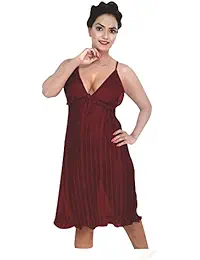 Indiatrendzs Womens Sexy Maroon Night Dress & Lingerie Set For Sex Pack Of 3