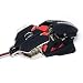 Produktbild Masione® 10 Tasten LED USB Optisch 1200-1600-2400-4800-DPI Gaming Maus X11 Game Mouse für Pro Gamer Spieler,Rot und Schwarz
