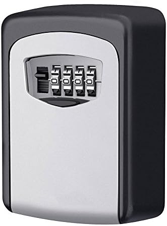 Key Lock Box, Secure Key Combination Safe - Outdoor / Indoor Heavy Duty Wall Mounted - to share and secure keys - Large Internal Storage with Strong 4 Combination Secure Cabinet for House , Office or Garage