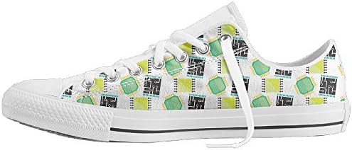 Plimsoll Canvas Sneakers Minimalist Pattern Breathable Low-Cut Lace up Flat Trainers Shoes for Men Women 41