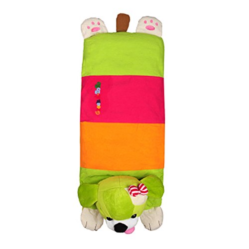 Baby's Buckwheat Hull Pillow with Cotton Pillow (1-3years) ( Dog, Green )