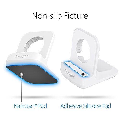 Apple Watch Ladestation, Spige [Prämie TPU][Kompatibel zum Nachtmodus] [WatchOS 2] für Apple Watch Series 1 / Series 2 / 42mm / 38mm, Apple Watch (2015), Apple Watch 2(2016), Apple Watch Sports, Apple Watch Stand , Apple Watch 2 Halterung – S350 White - 6