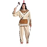 Kostümplanet® Indianer Häuptling Kostüm Indianerkostüm Kostüm Indianer Herren Größe 52/54