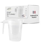 Pichets Réutilisables 1,5L En Polypropylène Alimentaire - Lot De 5 - Transparents, Empilables, Lavables Au Lave-vaisselle (150 Cycles)