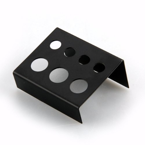 TOOGOO(R) Black Stainless Steel Tattoo Ink Cup Cap Holder Stand 7 Holes Supply