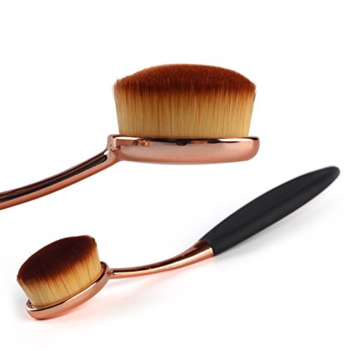 Oshide Make Up Pinsel Oval Zahnbürsten Bürste Face Puder Foundation Schmink Pinsel- Rose Gold - 8
