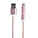 Price comparison product image Kalttoy 2-In-1 USB 2.0 Male To USB 3.1 Type C/Micro USB Weave Data Fast Charging Cable (rose gold)