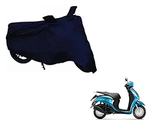 Auto Hub Waterproof Bike Body Cover Compatible with Yamaha Fascino -(Fabric:-Polyester, Color:-NavyBlue)