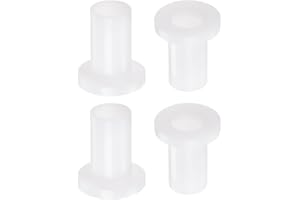 QUARKZMAN 4pz Cuscinetti Manicotto Flangiati Boccole in Plastica 10mm Foro x 12mm OD x 23,3mm Lunghezza Boccole Nylon, Bianco