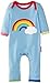 Toby Tiger Baby Girls Organic Rainbow Sleepsuit  Bodysuit, Blue, 0-3 Months
