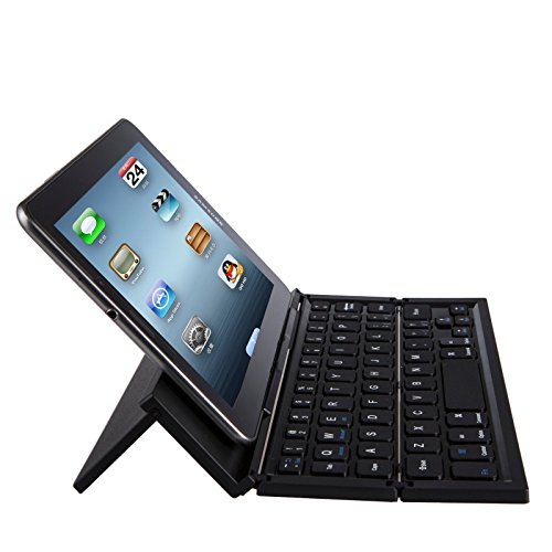 Faltbare Aluminium Bluetooth QWERTY Tastatur für Asus Z300M-6A092A Zenpad – F18 Schwarz - 3