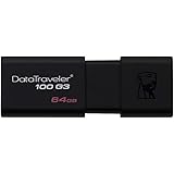 Kingston DT100G3/64GB DataTraveler 100 G3 USB 3.0 Flash Drive, 64 GB, Black