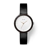 MAM Originals Damen Uhr Analog Japanisches Quarzwerk mit Leder Armband Stainless Light Maple Grey