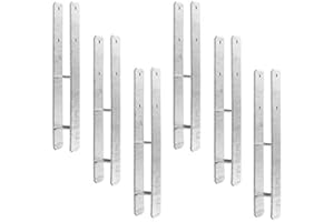 6 x Heunert H-Pfostenträger H-Anker Pfostenanker Set 6 Stück 91, 101, 121 oder 141 verzinkt mit CE Zeichen extra stark (6 Stück 101 x 600 x 6 mm)