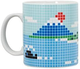 Saikai Touki Pottery Yunomi Small Mug Cup Fujiyama Tile 2 Set in Wood Box (Japan Import) 56871