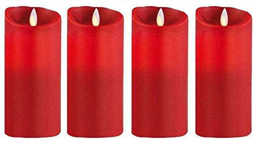 Preisvergleich Produktbild sompex 4er Set Flame LED Echtwachskerzen 18cm rot, 35831, Adventskranz-Set