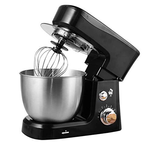 Preisvergleich Produktbild JHSHENGSHI Knetmaschine,Teigknetmaschine Edelstahl Küchenmaschine Multifunktional Rührmaschine 500W 3,5L Rührschüssel mit Spritzschutz Enthält Flachrührer Knethaken Schneebesen, Black