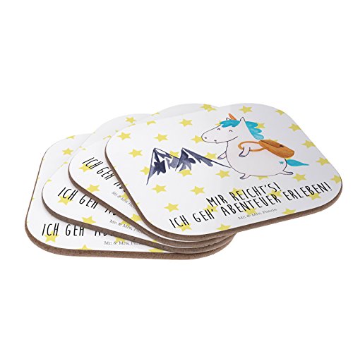 Mr. & Mrs. Panda Quadratische Untersetzer Einhorn Bergsteiger – 100% handmade in Norddeutschland – Einhorn, Einhörner, Unicorn, Bergsteiger, Abenteuer, Berge, Abenteurer, Weltenbummler, Weltreise, Reisen, Urlaub, Entdecker Untersetzer, Holz, Glas, Gläser, Glasuntersetzer, Frühstück, Party, Geschenk, Geschenke, Schenken, Mitbringsel, Set, quadratisch, quadrat, eckig, Tisch Einhorn, Einhörner, Unicorn, Bergsteiger, Abenteuer, Berge, Abenteurer, Weltenbummler, Weltreise, Reisen, Urlaub, Entdecker - 4
