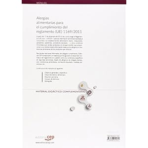 Alergias alimentarias para el cumplimiento del reglamento (UE) 1169/2011. Manual teórico