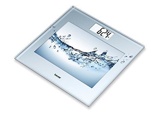 Beurer GS 360 Glaswaage (Personenwaage in 3D-Optik bis 150 kg, Hellblau)