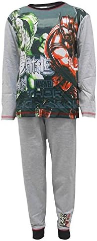 Marvel Boys Kids Childrens Thor Ragnarok Pyjamas, Grey, 9/10