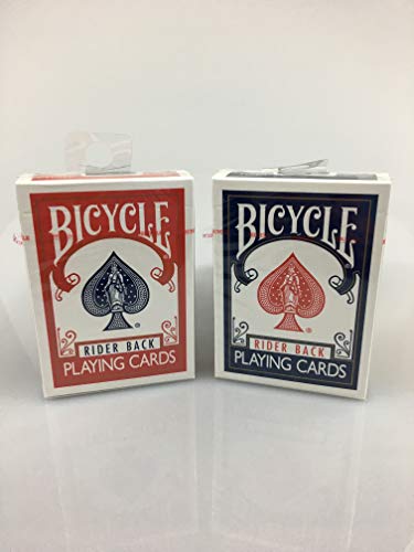 Bicycle Standard Playing Cards im DOPPELPACK Rot & Blau | USPCC Air Cushion Finish in Casino-Qualität | Pokerkarten Kartendeck, Poker-Kartenspiel zum Pokern, Black Jack, Rommé inkl. 2x Kartenschachtel