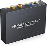 LiNKFOR HDMI Audio Extractor HDMI to Optical Spdif Toslink Converter + HDMI Video Adapter Splitter-DAC HD Digital to Analog Stereo R/L Audio Extractor for Blu-ray DVD Player Xbox One SKY HD Box PS3 PS4