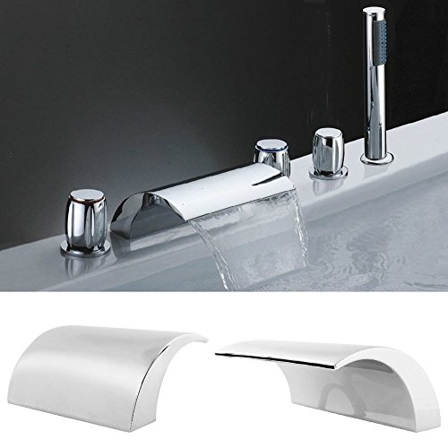 amzdeal Wannenrandarmatur Wasserhahn Badewanne Armaturen mit Handbrause