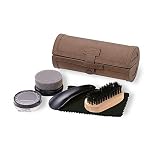 Kit cera para zapatos 5 piezas lujoso en estuche de piel - kit de viaje