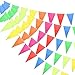 Produktbild HO2NEL 200 Stück Bunte Wimpel Girlande Wimpelkette Mehrfarbig Dreieck Banner 80M Nylon Stoff Dekorationen Flaggen Für Geburtstag Party Festival Garten 7 Farbe