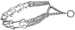 Dogs My Love Triple Chain Martingale Prong Dog Pinch Training Collar 6 Sizes (3mm Link: 19.5