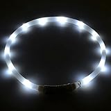 Hundehalsband Led Weiss Leuchthalsband Leucht Halsband Hunde Sicherheitshalsband
