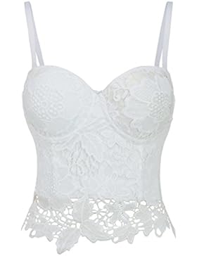 Bettydom Damen Bustier Dünn Weich Lace BH Super Bequem Spitze Bluse Tops