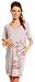 Zeta Ville - Women's Maternity Cotton Cartoon Print Nursing Nightdress - 366c (Neon Pink, UK 10)