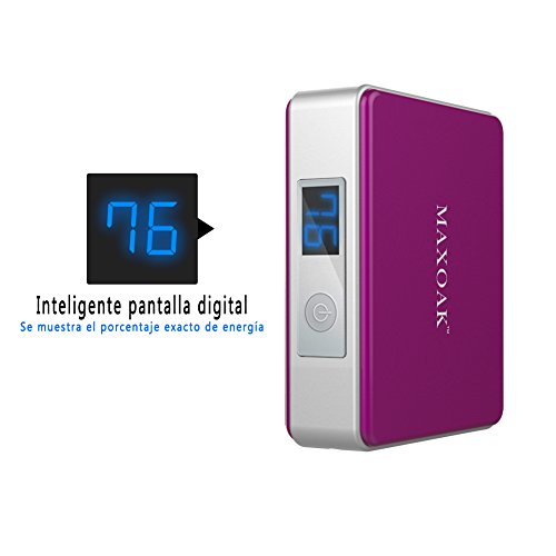 MAXOAK Mini Bater a Externa 5200mAh Cargador Port til para Smartphone iPhone Samsung HTC Moto y M s con LED Iluminaci n y LED Muestra el restante bater a Morado reviews MAXOAK Mini Bater a Externa 5200mAh Cargador Port til para Smartphone iPhone Samsung HTC Moto y M s con LED Iluminaci n y LED Muestra el restante bater a Morado