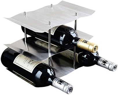 SUNBOR Wine Rack Stainless Steel Three Layers Wave Crafts Dining Room Bar Interior Decorations