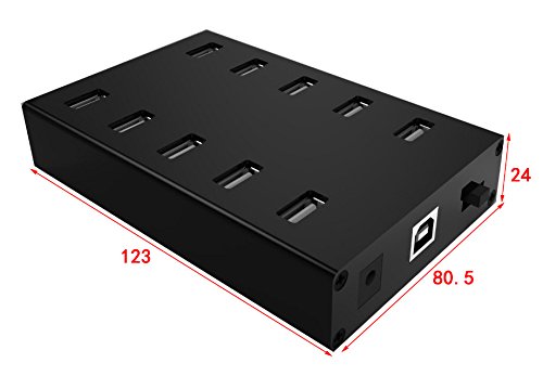 Sipolar A-300 10 Port USB 2.0 HUB für Bitcoin-Miner mit FÜHRTE Anzeige 12V 5A angetrieben - 4