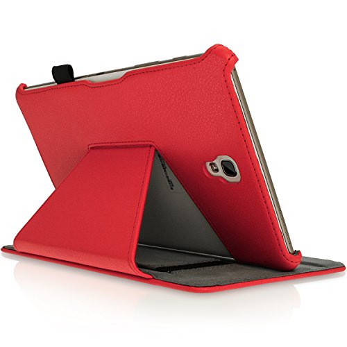 igadgitz Rot PU Ledertasche Hülle Cover für Samsung Galaxy Tab S 8.4″ SM-T700 mit Multi-Winkel Betrachtungs + Auto Sleep/Wake + Handschlaufe + Displayschutzfolie - 6