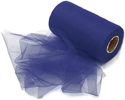 Royal Blue -Tulle Roll Spool For Decoration Birthday Tutu Bridal Floral Dress Skirt Petticoat Ribbon 6" x 100 Yards (300FT) - By Wedding Decor UK