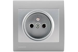 SIEMENS Prise 2P+T Silver Delta Iris + Plaque basic Silver