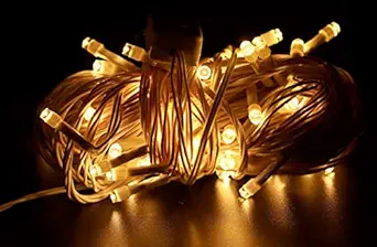 MPROW 20 Meter High Density Still Led Ladi Christmas Led String Light for Festive Decorations, Diwali and Christmas Lighting (Warm White, 4)