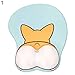 Produktbild obiqngwi für elektronische Wettkampfsportarten, Gaming Office Niedlichen Cartoon Corgi Dog Butt 3D Silikon Handgelenkauflage Mauspad Matte - Dual Color
