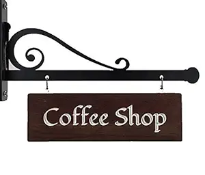 OKASHA Metal Black Color Royale Style Decorative Sign Board for All Types of Shops, Offices, Hospitals, clinics, Streets, Restaurants Home Decors with Plain Metal Sheet Board