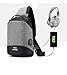 Produktbild XTTCCDDBB Umhängetasche Umhängetasche mit USB-Ladeanschluss Anti-Diebstahl-Brust Rucksack Männer und Frauen Tasche Flache Schulter ultradünne Multifunktionstasche