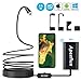 Produktbild Apexflux WiFi Endoskop Kamera, Wireless USB Endoskop Inspektionskamera, Einstellbare 8mm Objektiv 1200p Semi-Starr Endoskop Endoskop für Android, iPhone, Samsung, Tisch (schwarz, 3.5m)