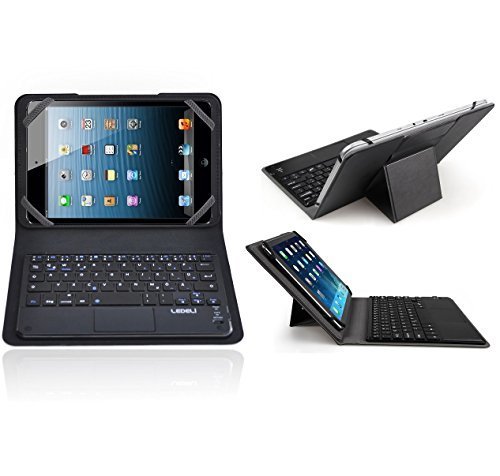 LEDELI Bluetooth Wireless QWERTZ deutsche Tastatur Keyboard mit Schutzhülle Case Cover Tasche Hülle Etui für iPad (für iPad mini 1 2 3 4)