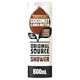 Fabricado en Reino Unido. Original Source - Gel de ducha de coco y manteca de karité, 500 ml, 6 unidades