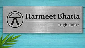 SIGNOOGLE Customized Advocate Acrylic Name Sign Board Plate Display for House Office Hotel Black Silver (30 cm x 10 cm)